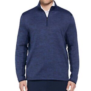 PGA Tour Sweater Mens Medium Blue Quarter Zip Pullover Sweatshirt Golfing Golf
